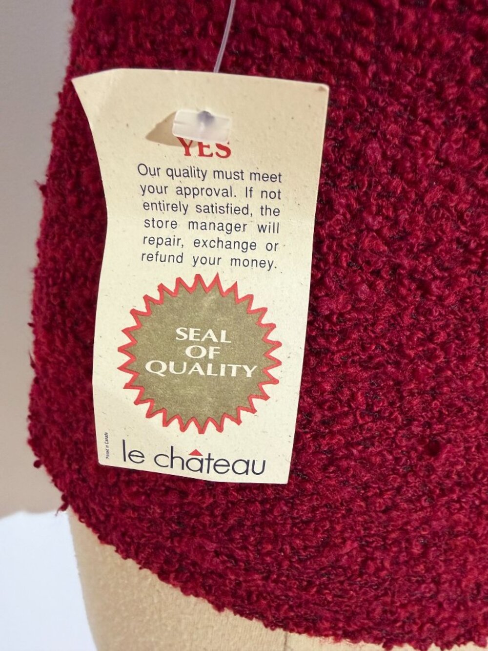 Le Château Vintage Burgundy Bouclé Knit Long-Sleeve Top NWT - Picture 3 of 7